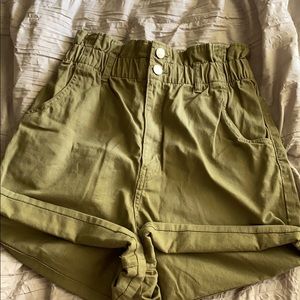 Super high waisted green shorts